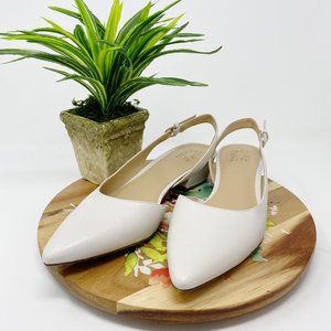 Naturalizer Banks Alabaster Leather Slingbacks 8.5